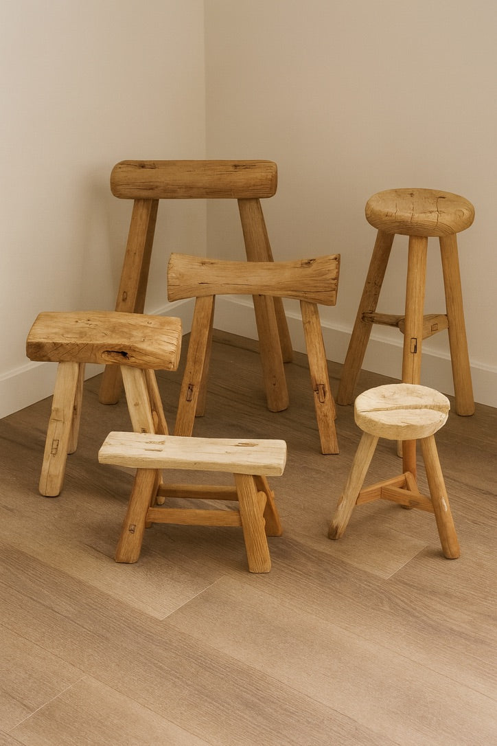 Wood Bench & Stool