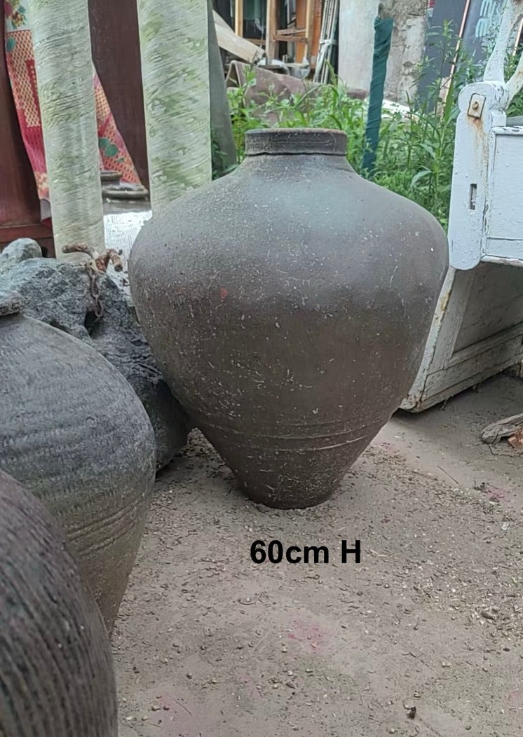 Vintage Chinese Earthenware Pot--Large Tall