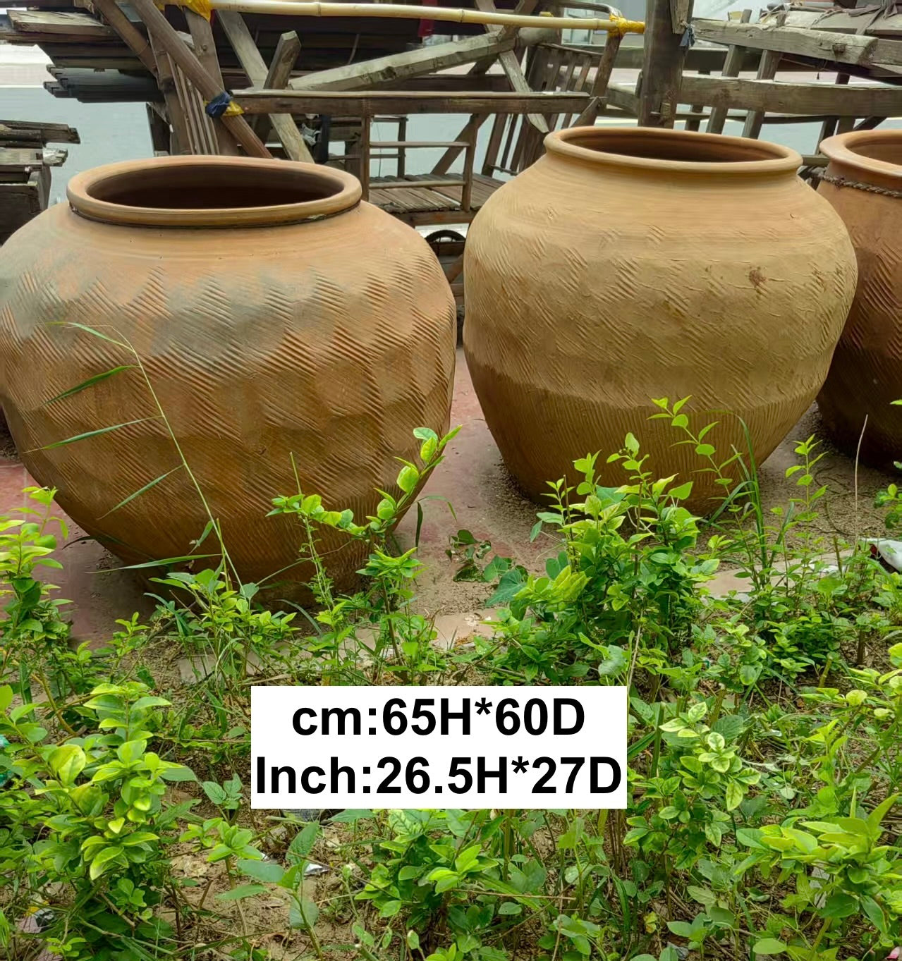 Vintage Rustic Terracotta Brown Pot, Vessel Planter - XLarge