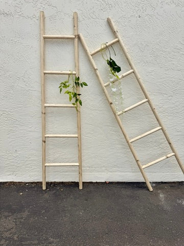 Rustic Pine Wood Decorative Ladder