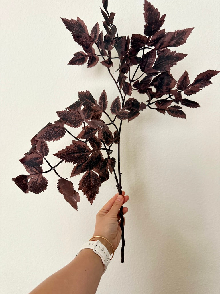 Artificial Purple Cimicifuga Leaf Spray