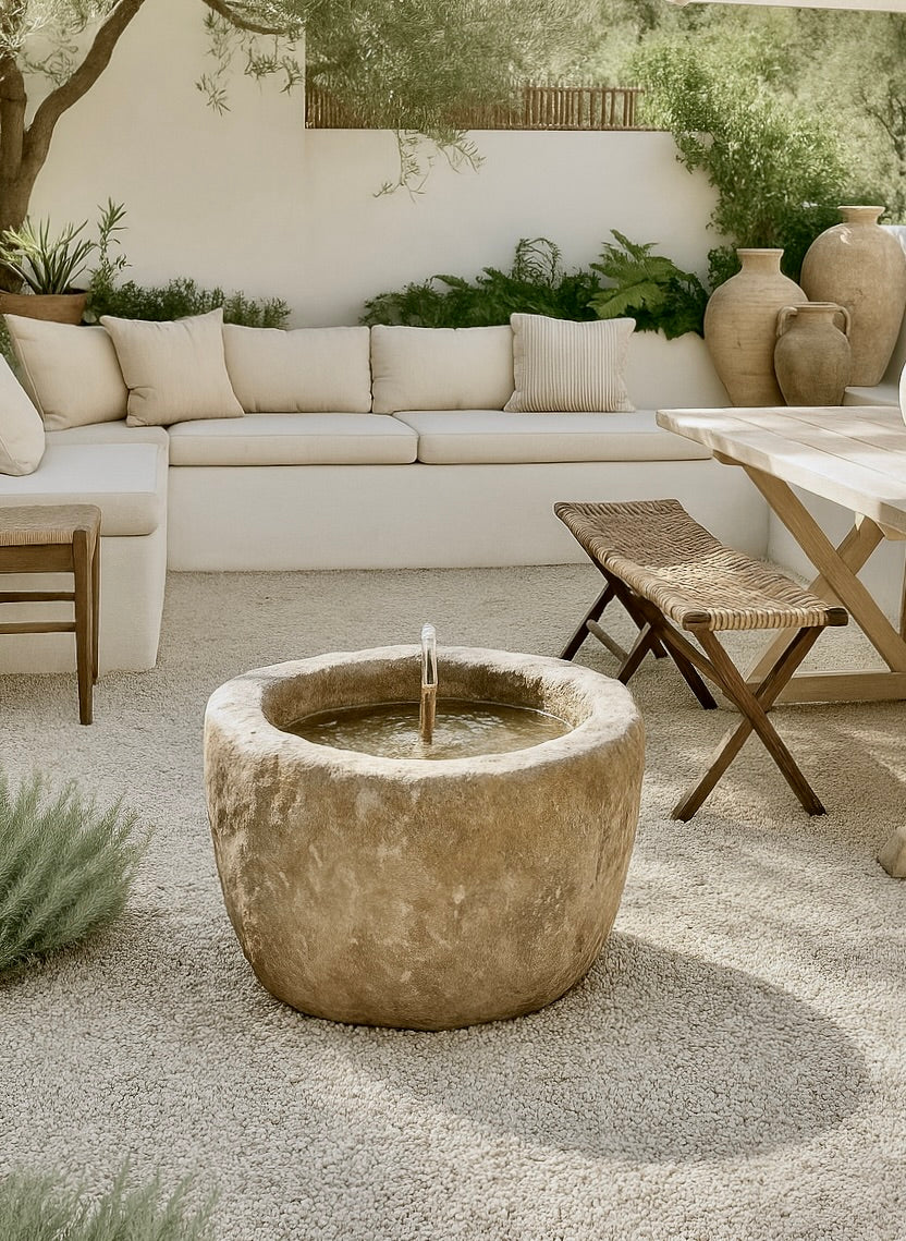 Round Vintage Stone Trough Sink - Apollo Series