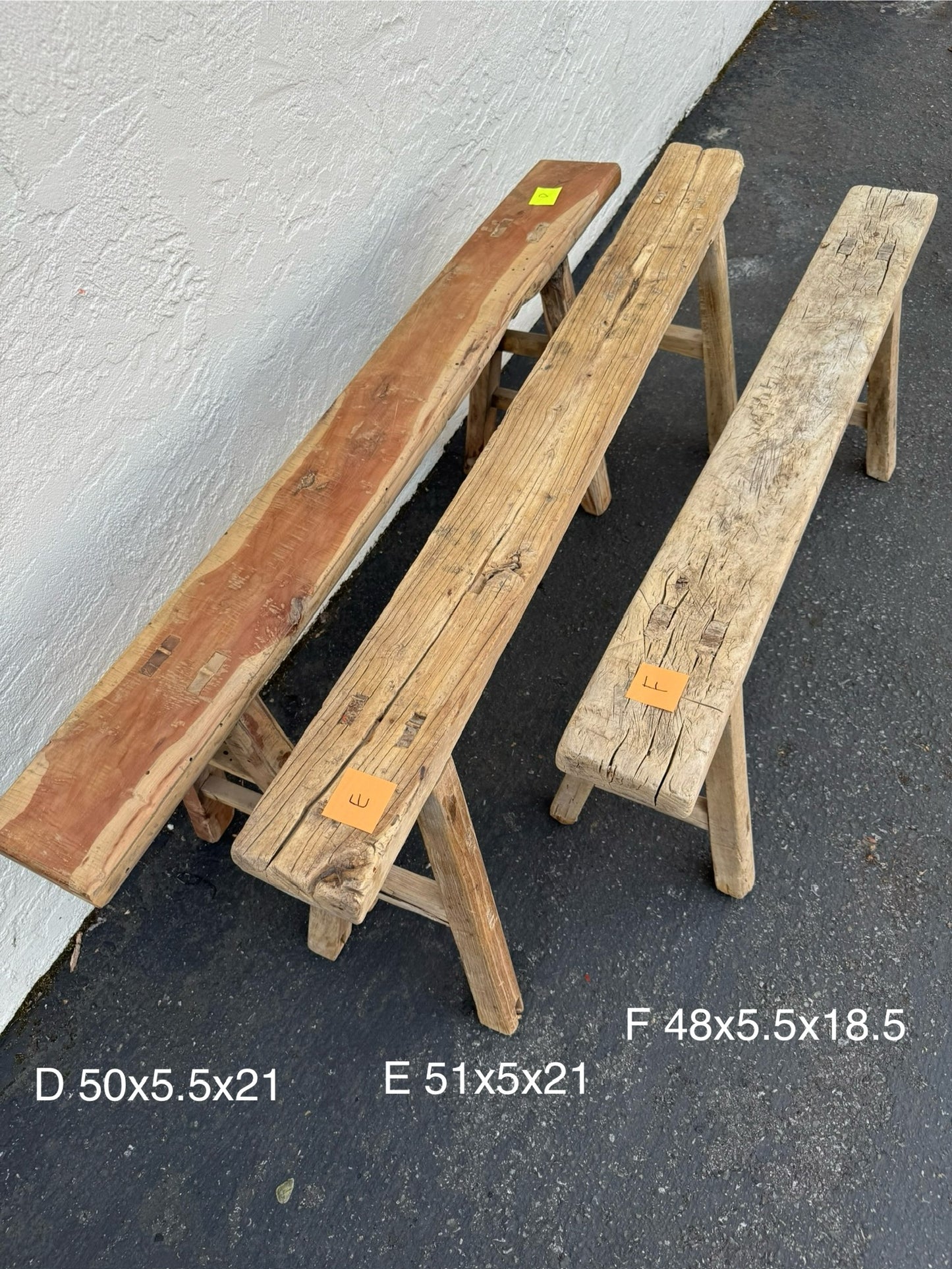 Vintage Wabi-Sabi Rustic Elm Wood Bench - Regular Size