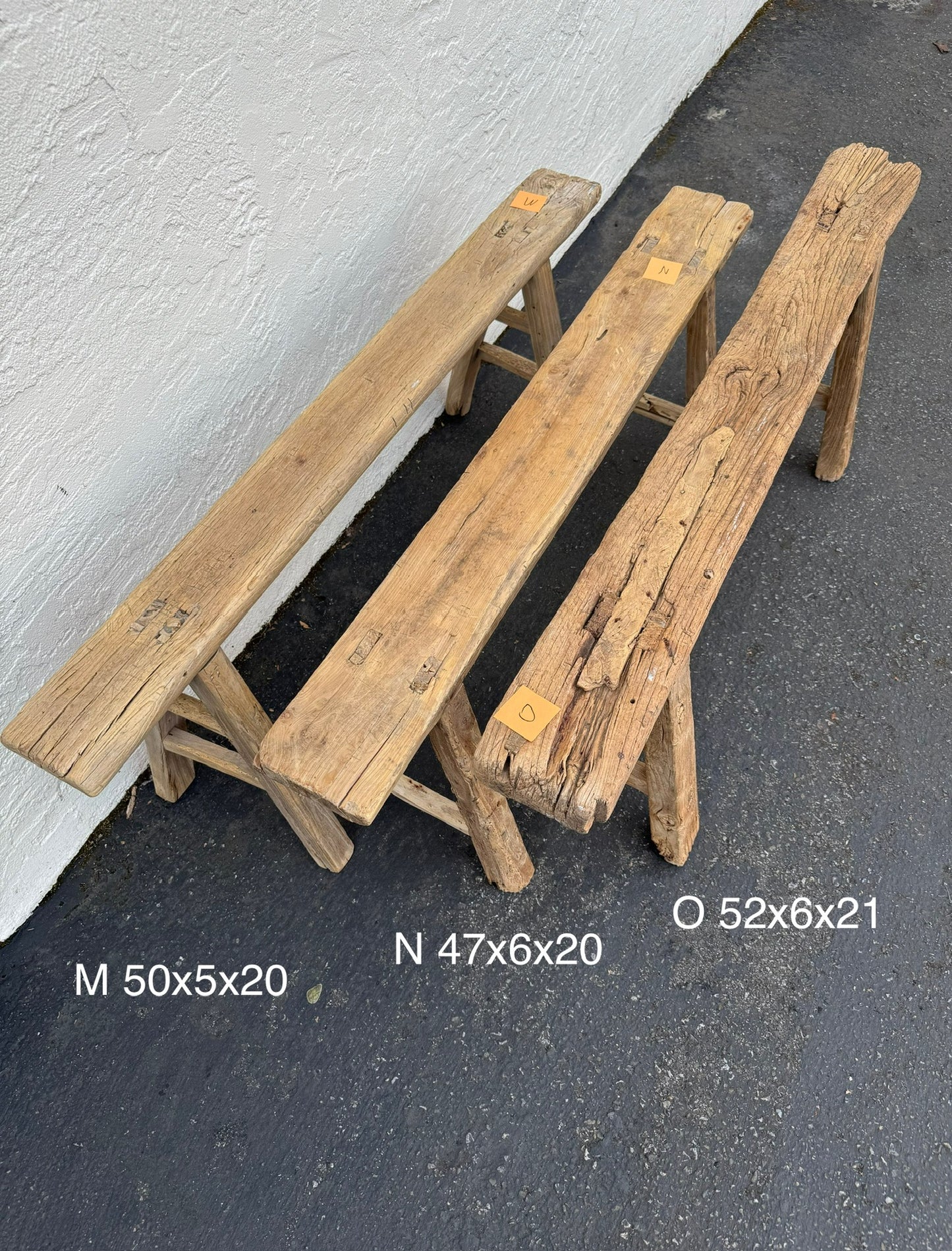 Vintage Wabi-Sabi Rustic Elm Wood Bench - Regular Size