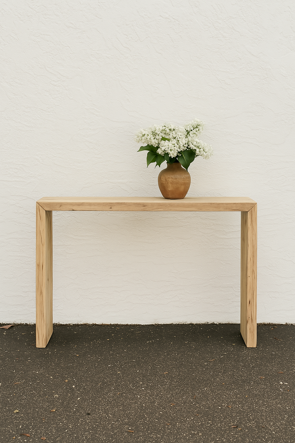 Taos Vintage Rustic Elm Wood Waterfall Console Table