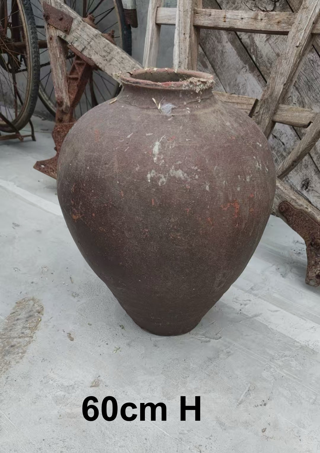 Vintage Chinese Earthenware Pot--Large Tall