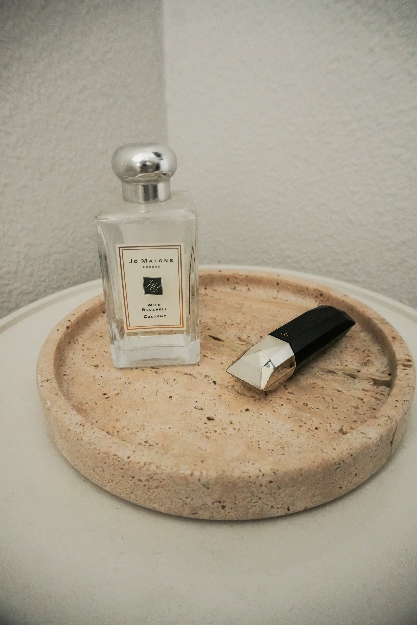 Round Travertine Marble Tray, Natural Stone Catchall Dish