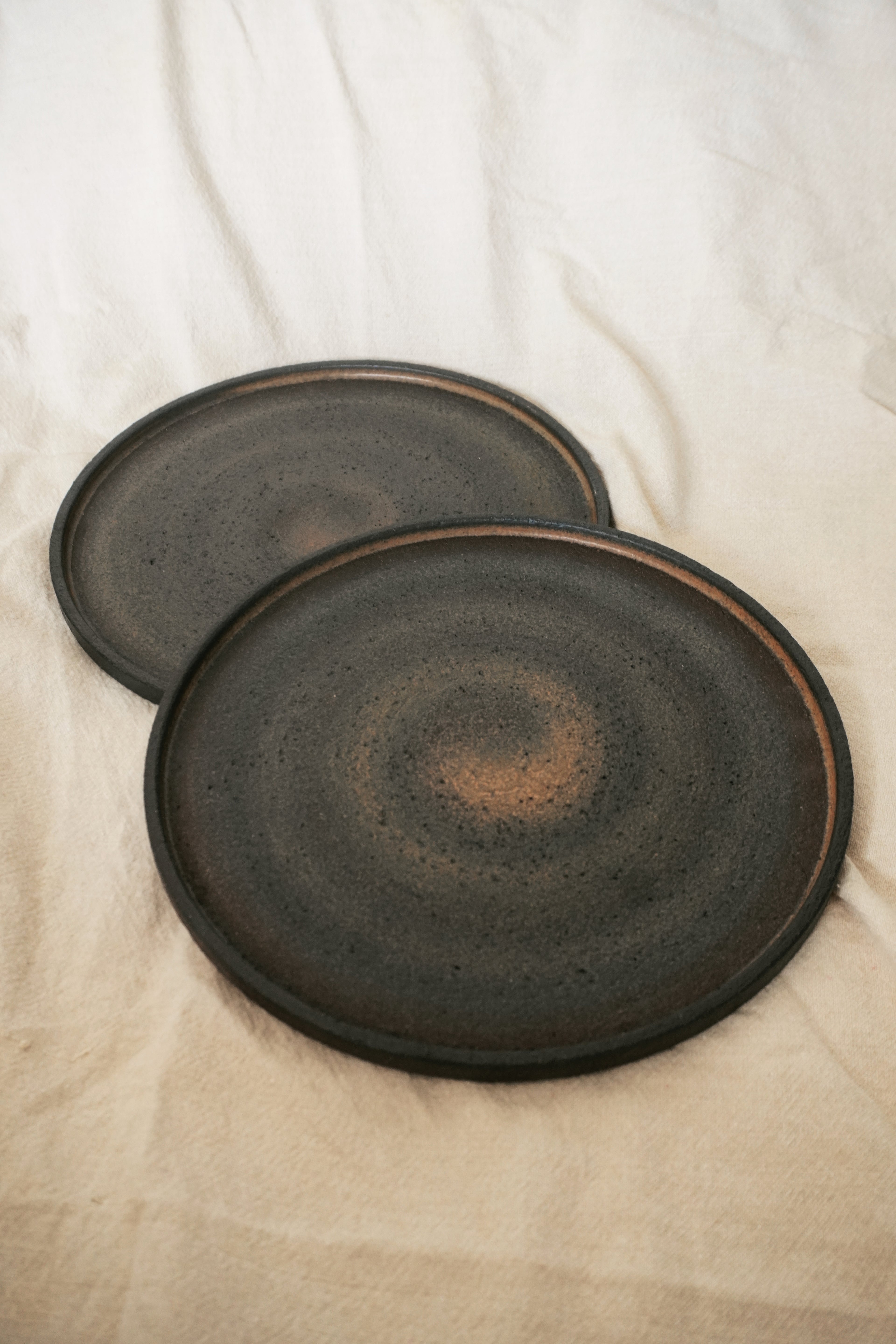 Handmade Matte Black Ceramic Dinner Plate