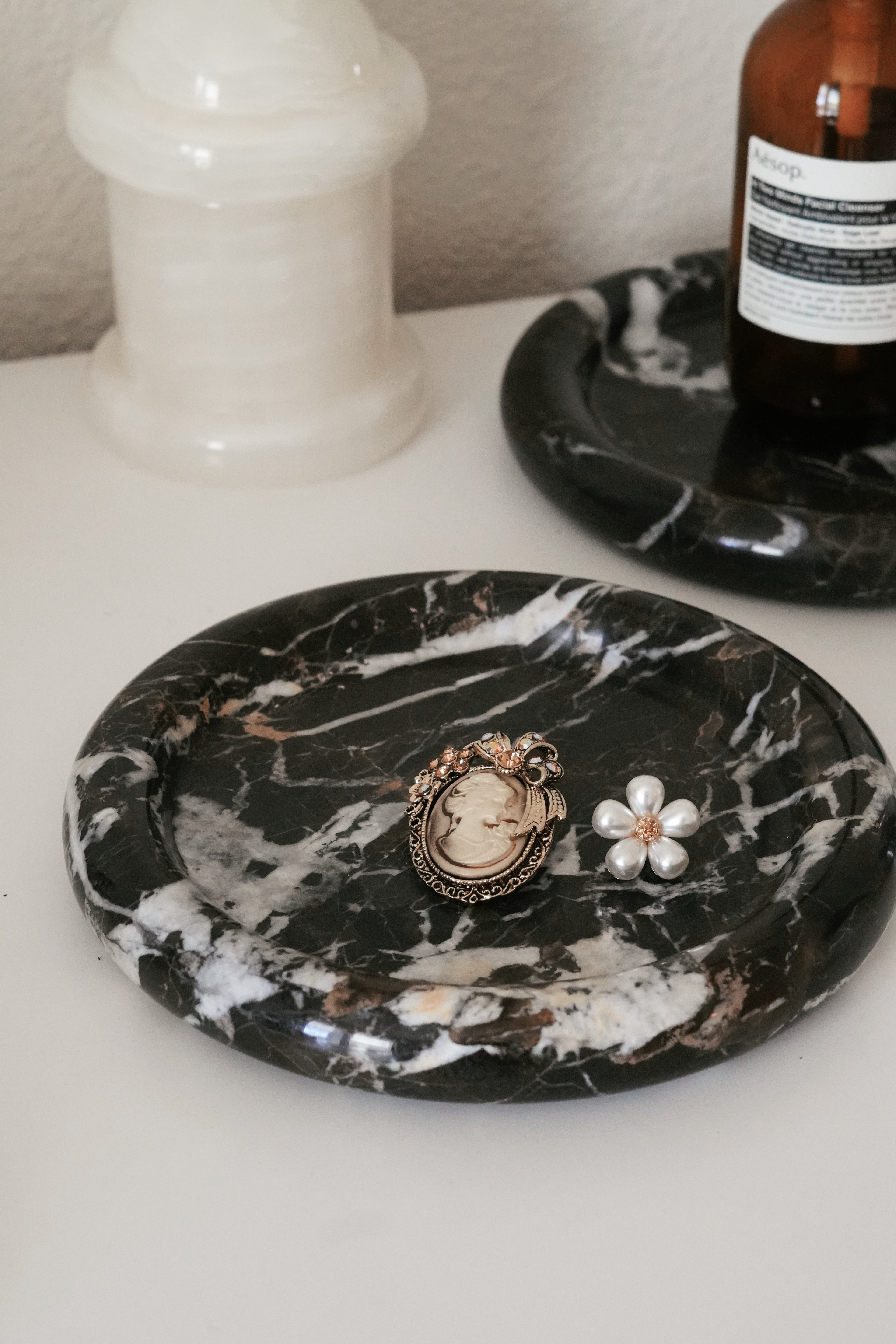 Round Marble Tray--Multiple Colors