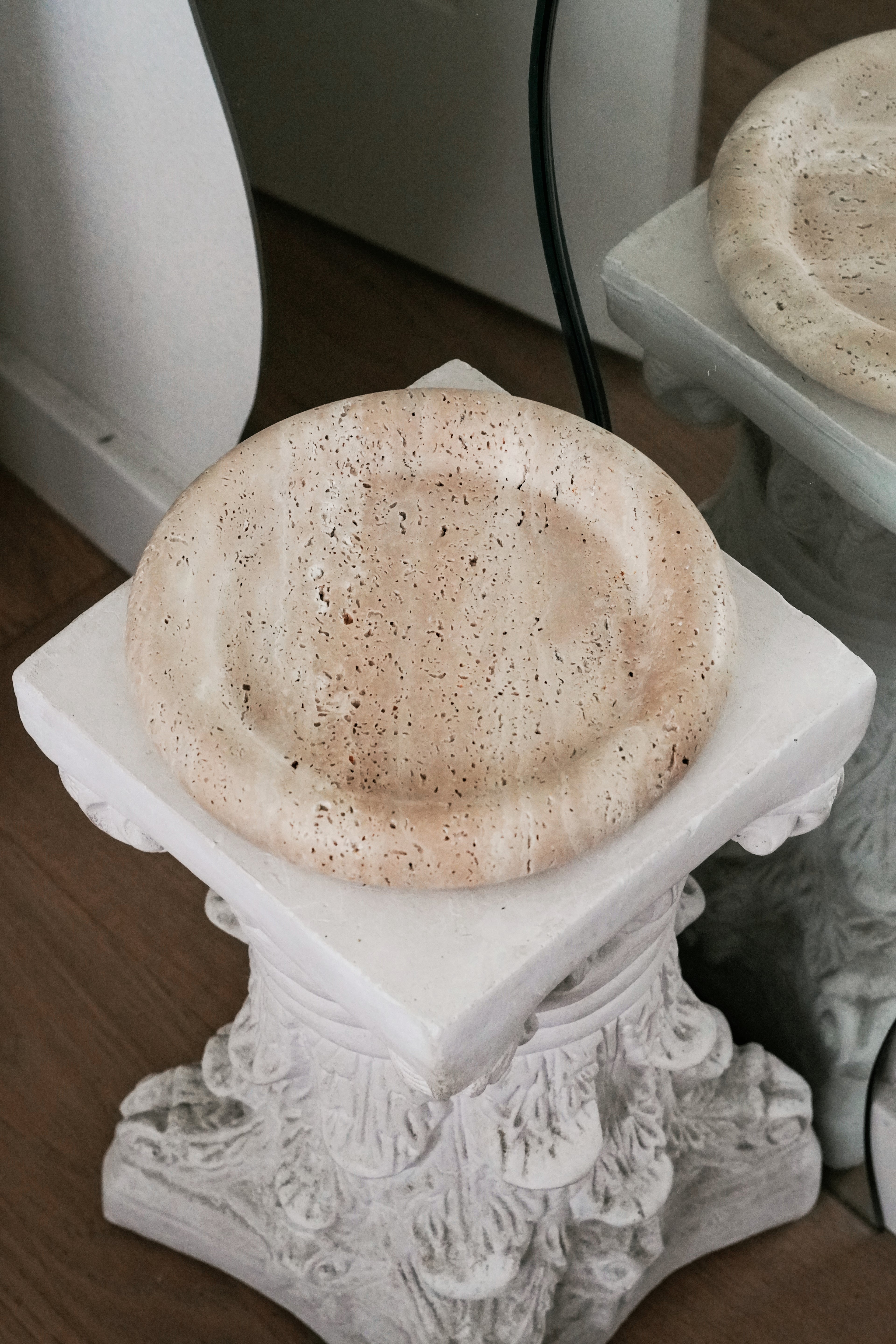 Travertine Round Marble Tray