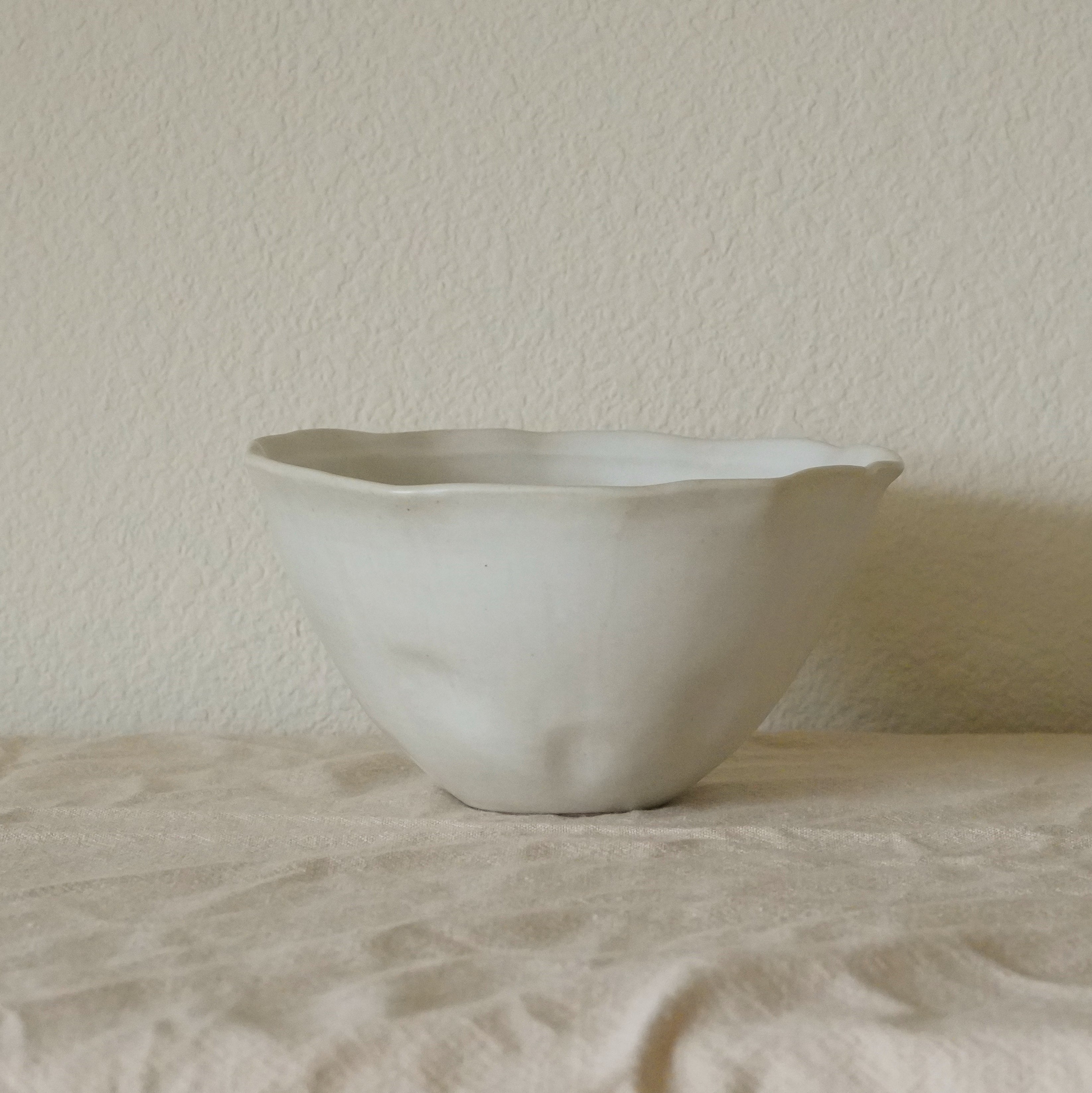 Handmade Rice/Soup/Ramen Bowl - 7" White Modern Minimalist Dinnerware