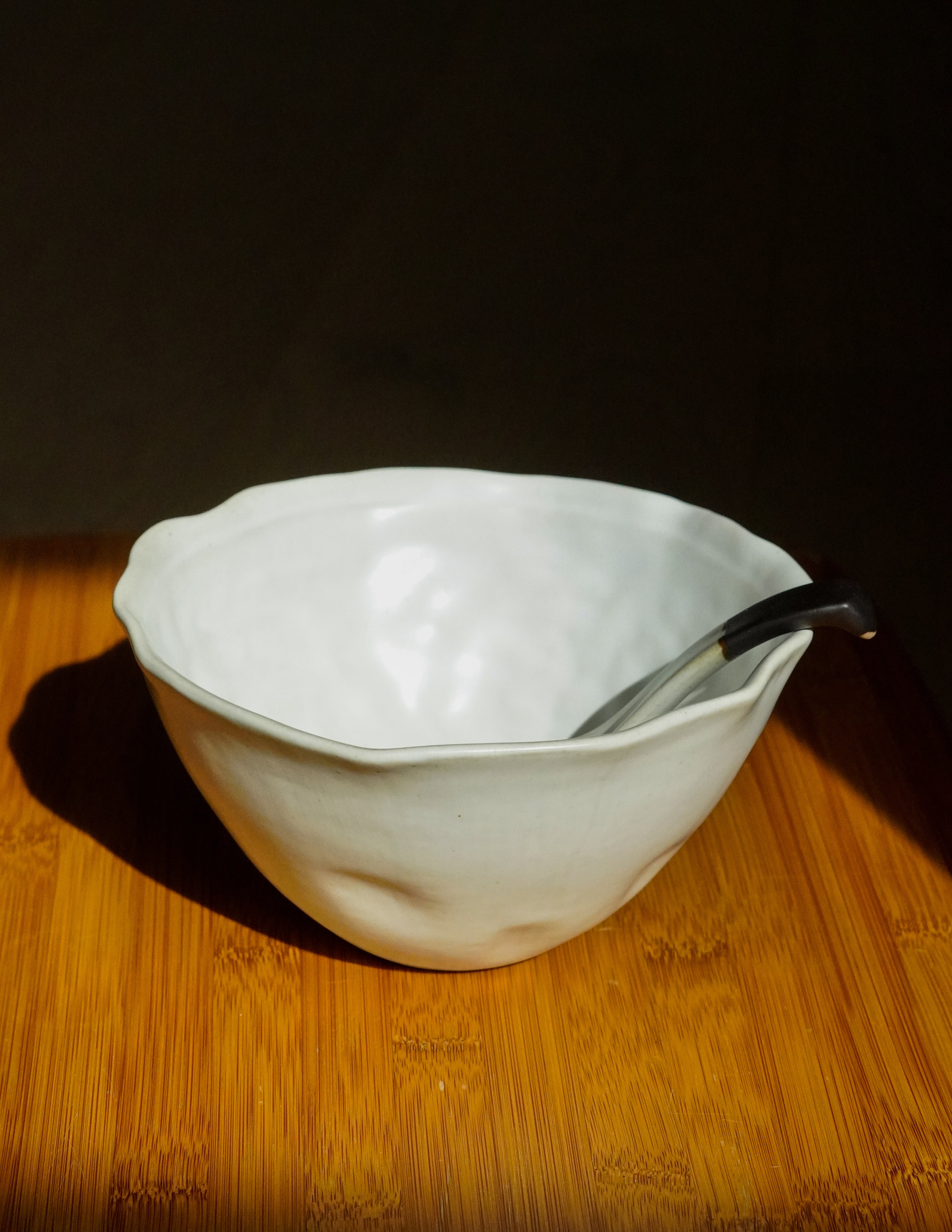 Handmade Rice/Soup/Ramen Bowl - 7" White Modern Minimalist Dinnerware