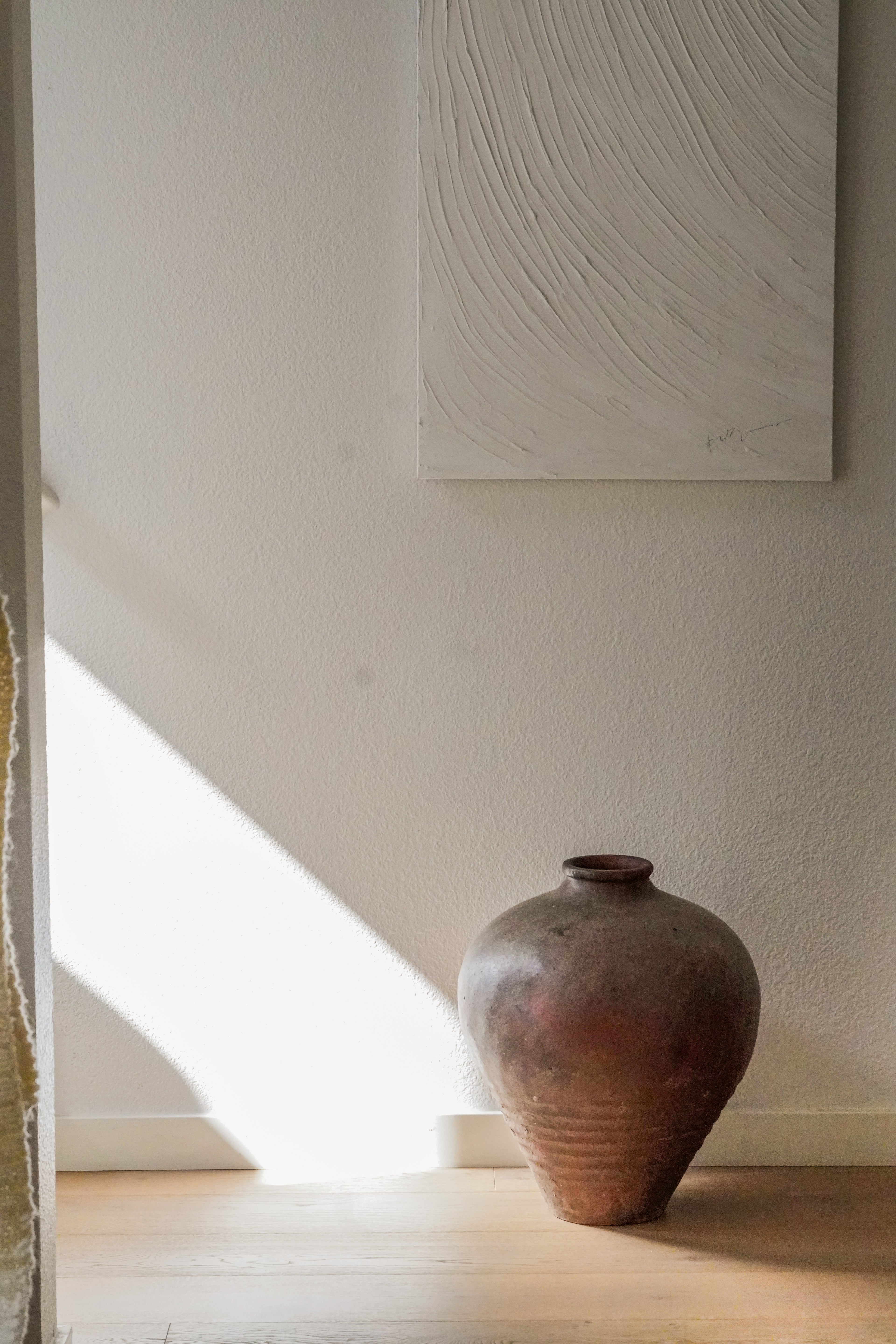 Vintage Chinese Earthenware Pot--Large Tall