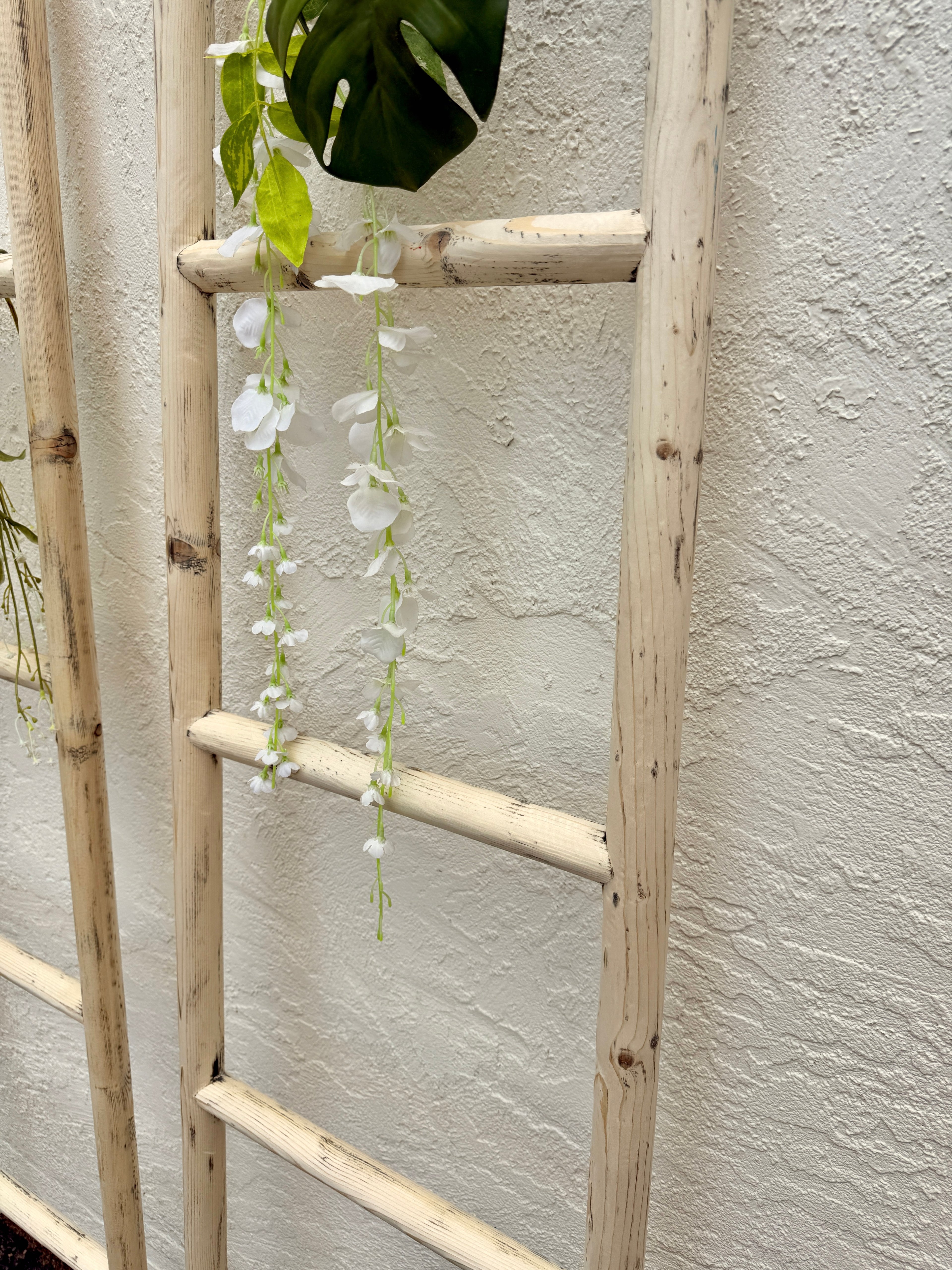 Rustic Pine Wood Decorative Ladder