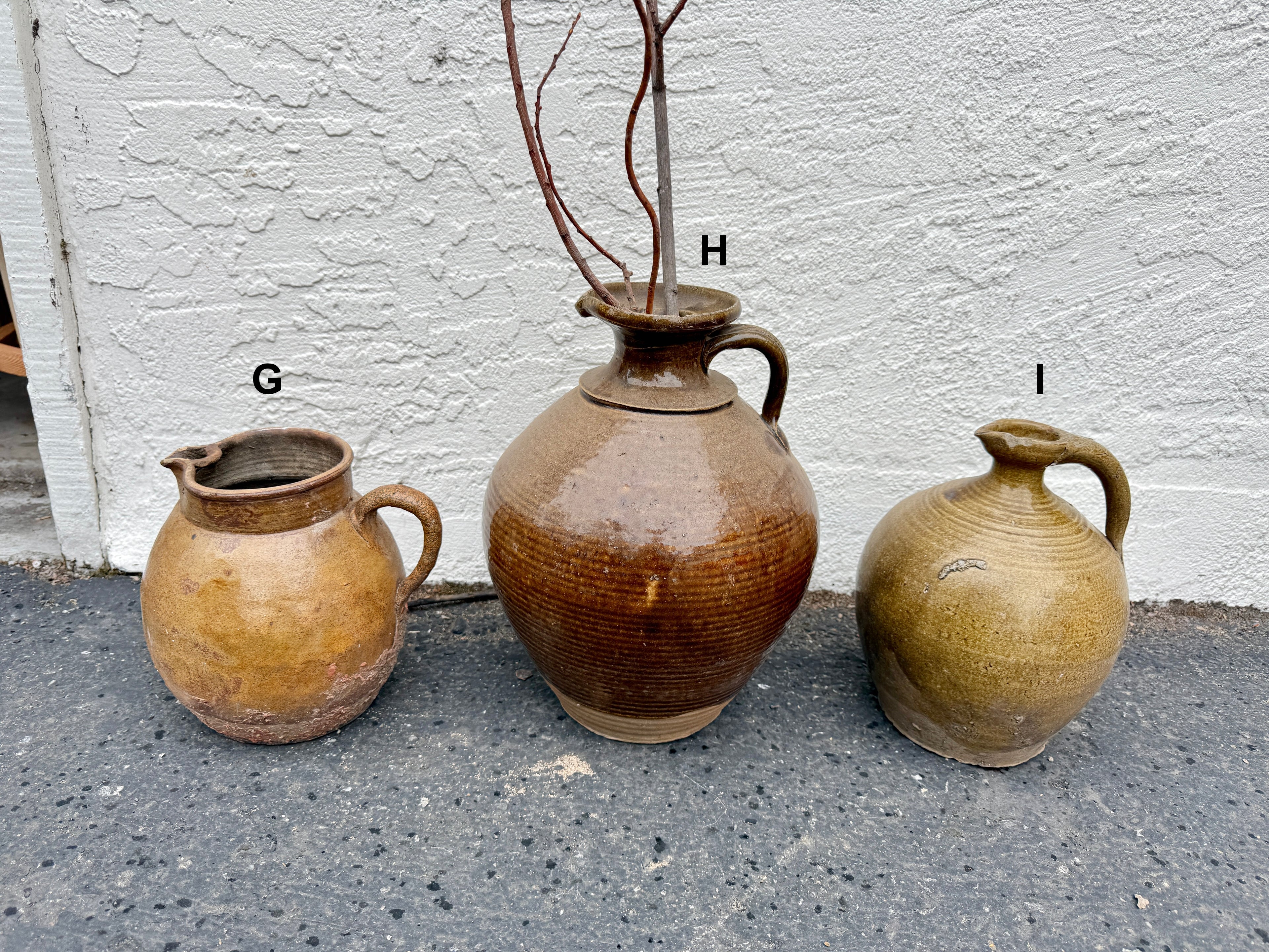 Vintage Rustic Clay Pot with Narrow Neck