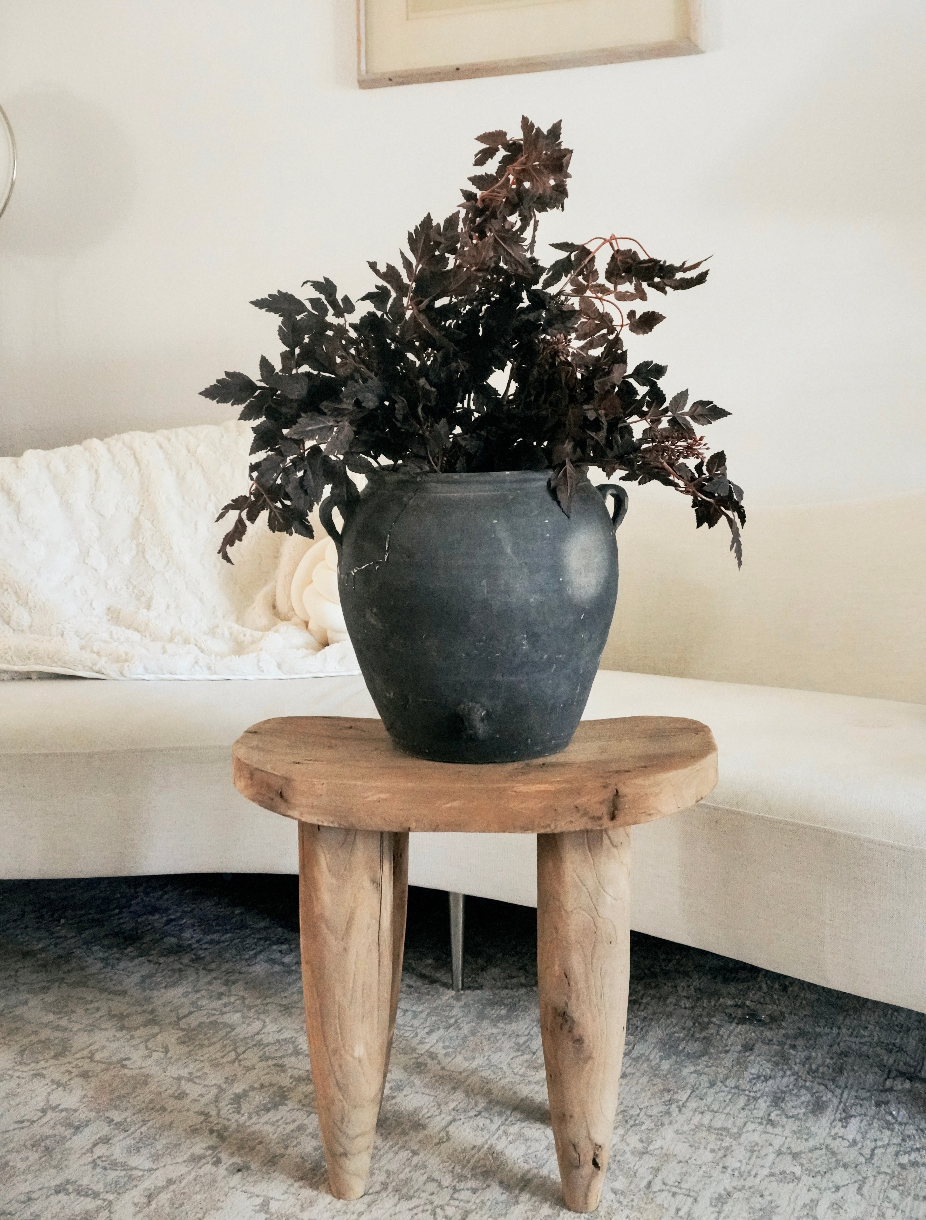 Vintage Rustic Clay Pot - Various Sizes, Grey Color