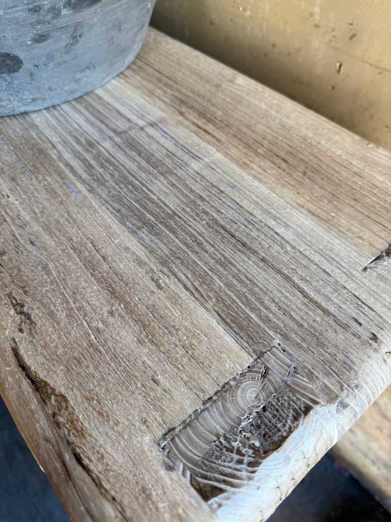 Taos Vintage Rustic Elm Wood Waterfall Console Table