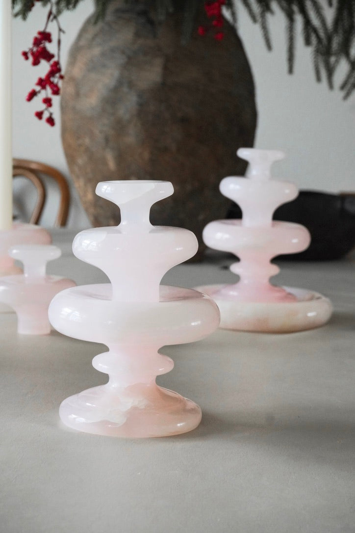Pink Onyx Jewelry Holder,Marble Candle Holder