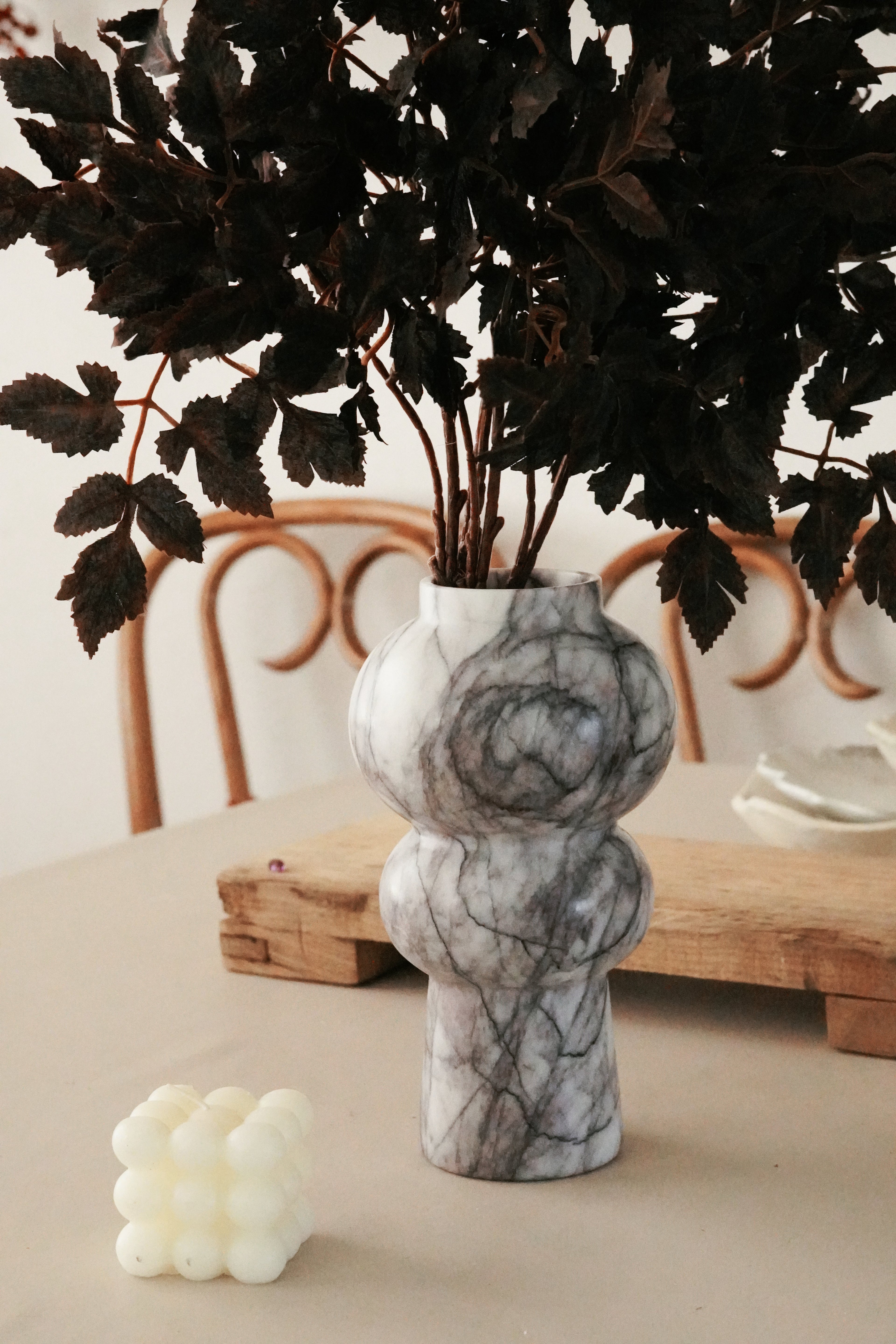 Sculptural Marble Vase – Lilac Marble