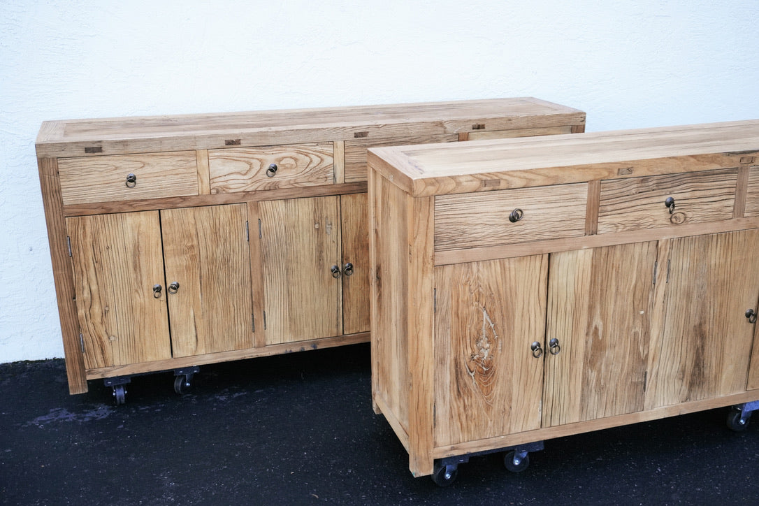 Vintage / Reclaimed Elm Wood Rustic Cabinet