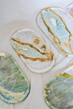 Luxury Green Blue Marble Tray Collection---Various Shape