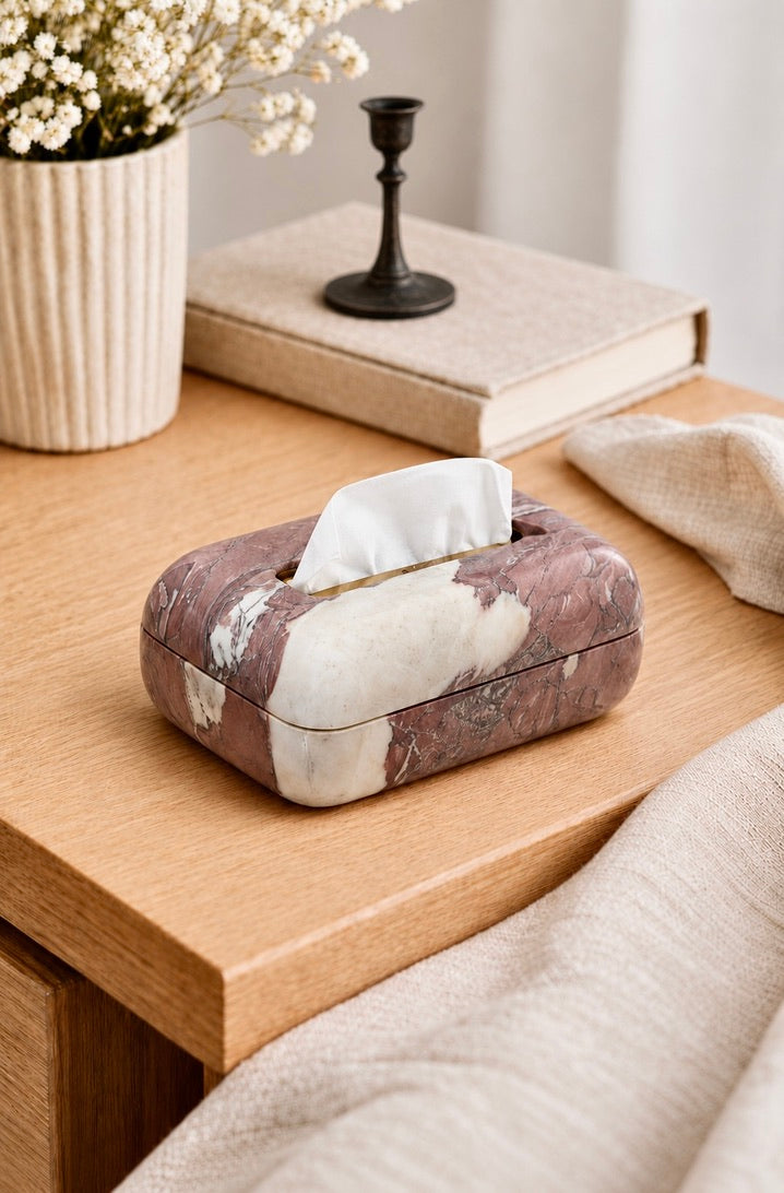 Italian Calacatta Viola Marble Tissue Box