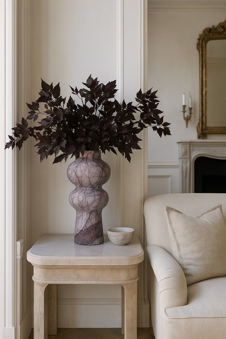 Sculptural Marble Vase – Lilac Marble