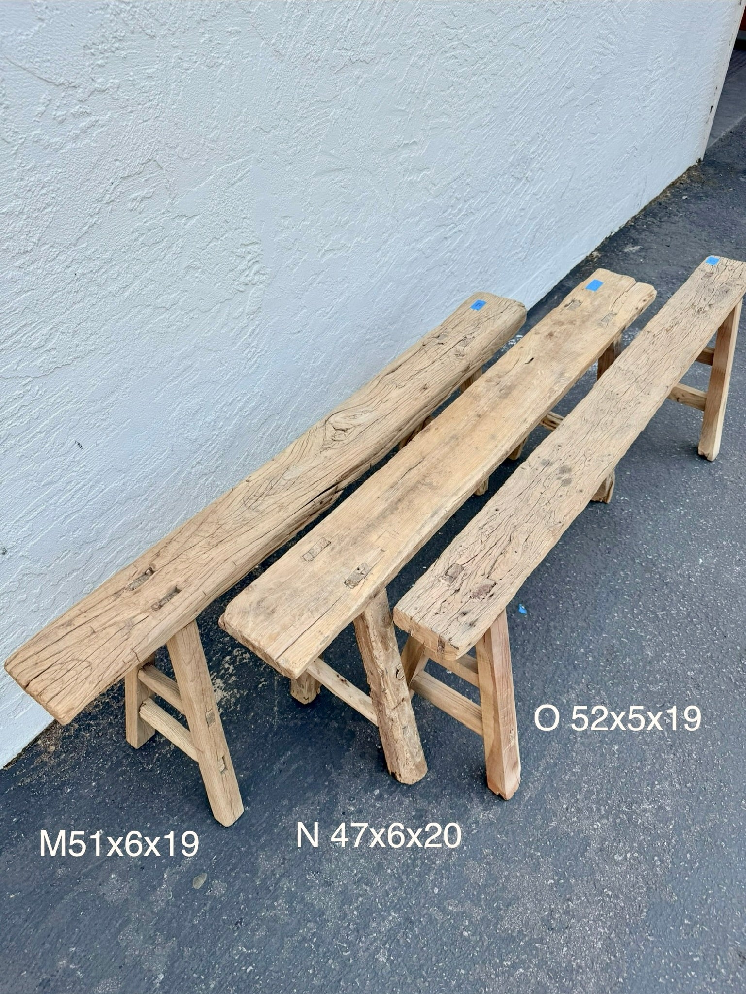 Vintage Wabi-Sabi Rustic Elm Wood Bench - Regular Size