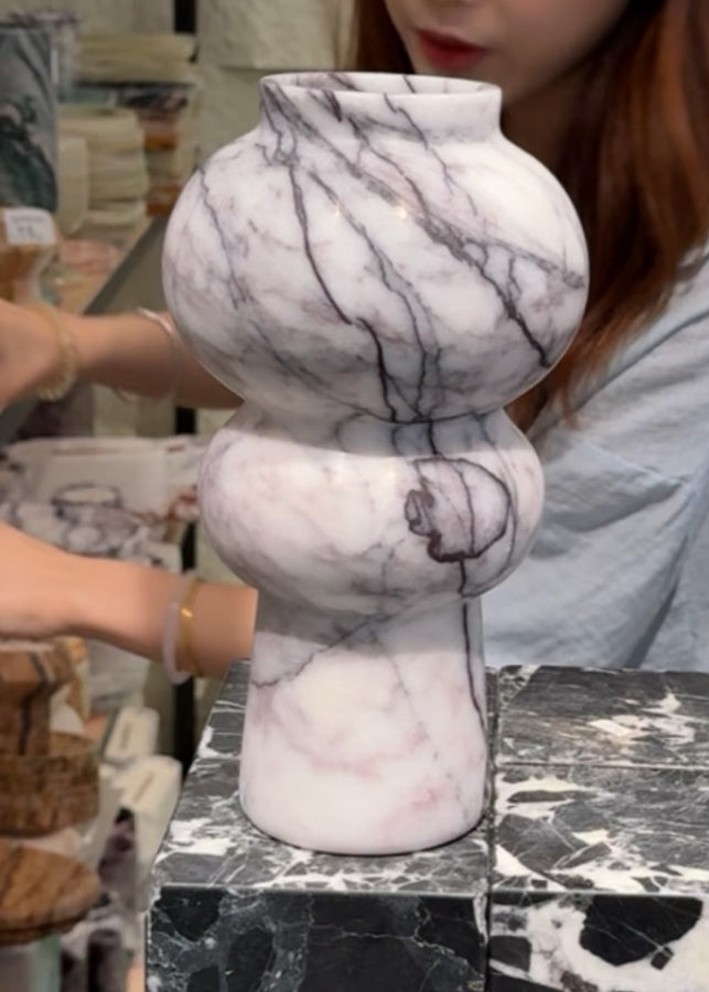 Sculptural Marble Vase – Lilac Marble