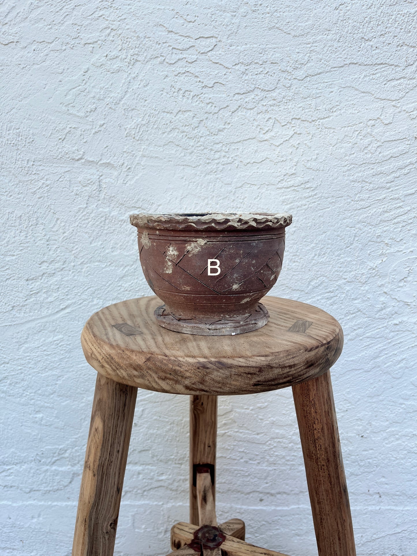 Rustic Vintage Clay Pottery Vase Planter