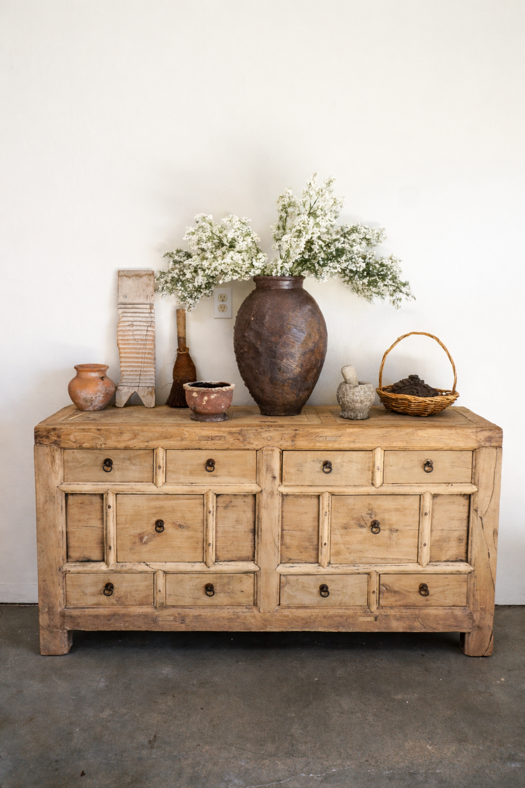 Vintage Chinese Grain Storage Cabinet Sideboard