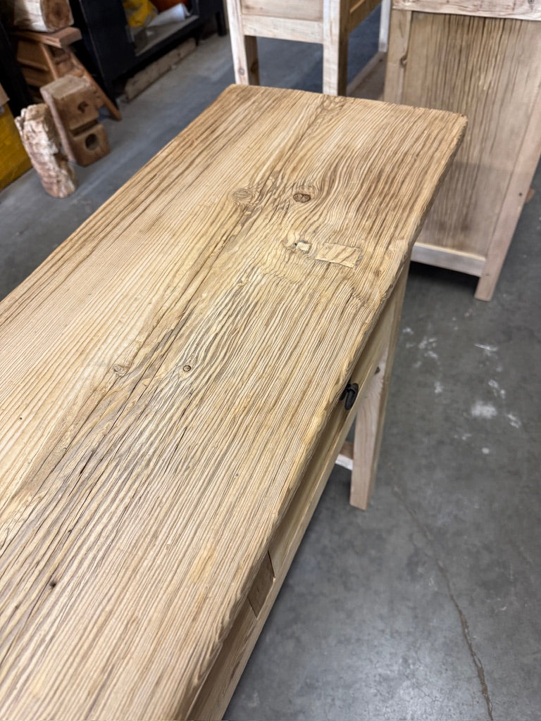 Kai Vintage Reclaimed Elm Wood Console Table with Drawers--2 sizes