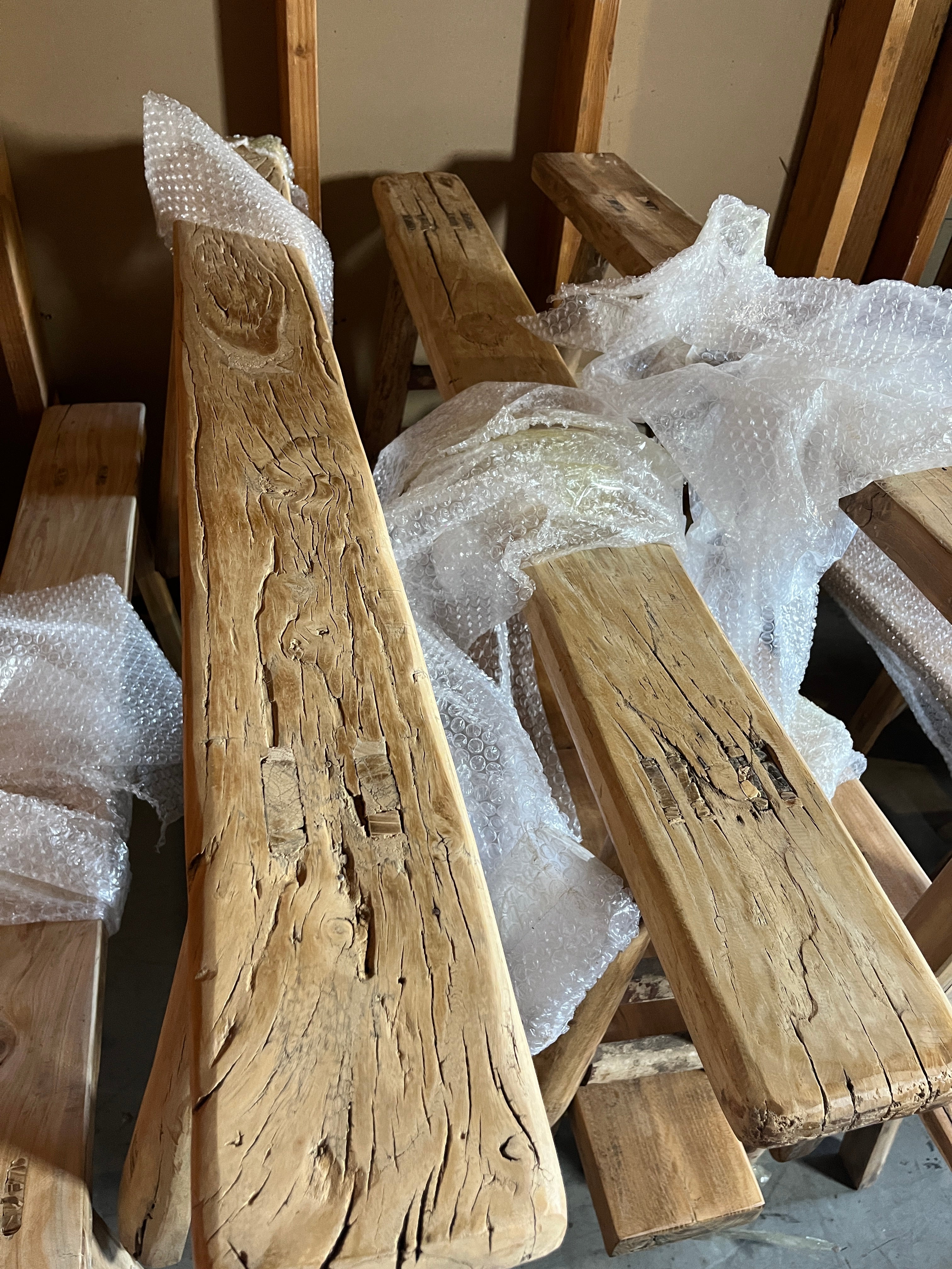 Vintage Wabi-Sabi Rustic Elm Wood Bench--- Longer Size