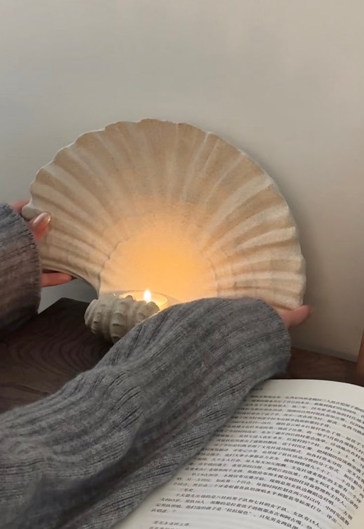 Natural Sandstone Seashell Wall Sconce