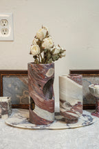 Calacatta Viola Marble Vases with Scalloped Edge--2 Sizes