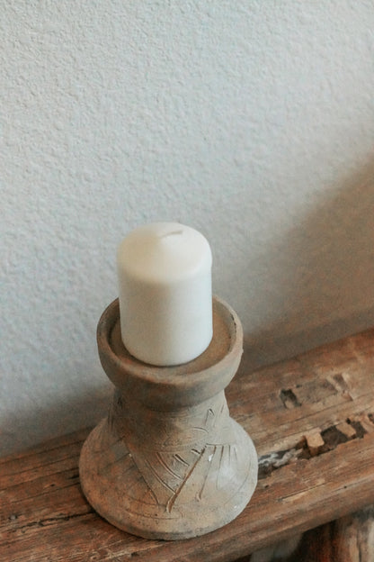 Vintage Handcrafted Vintage Terracotta Candle Holder