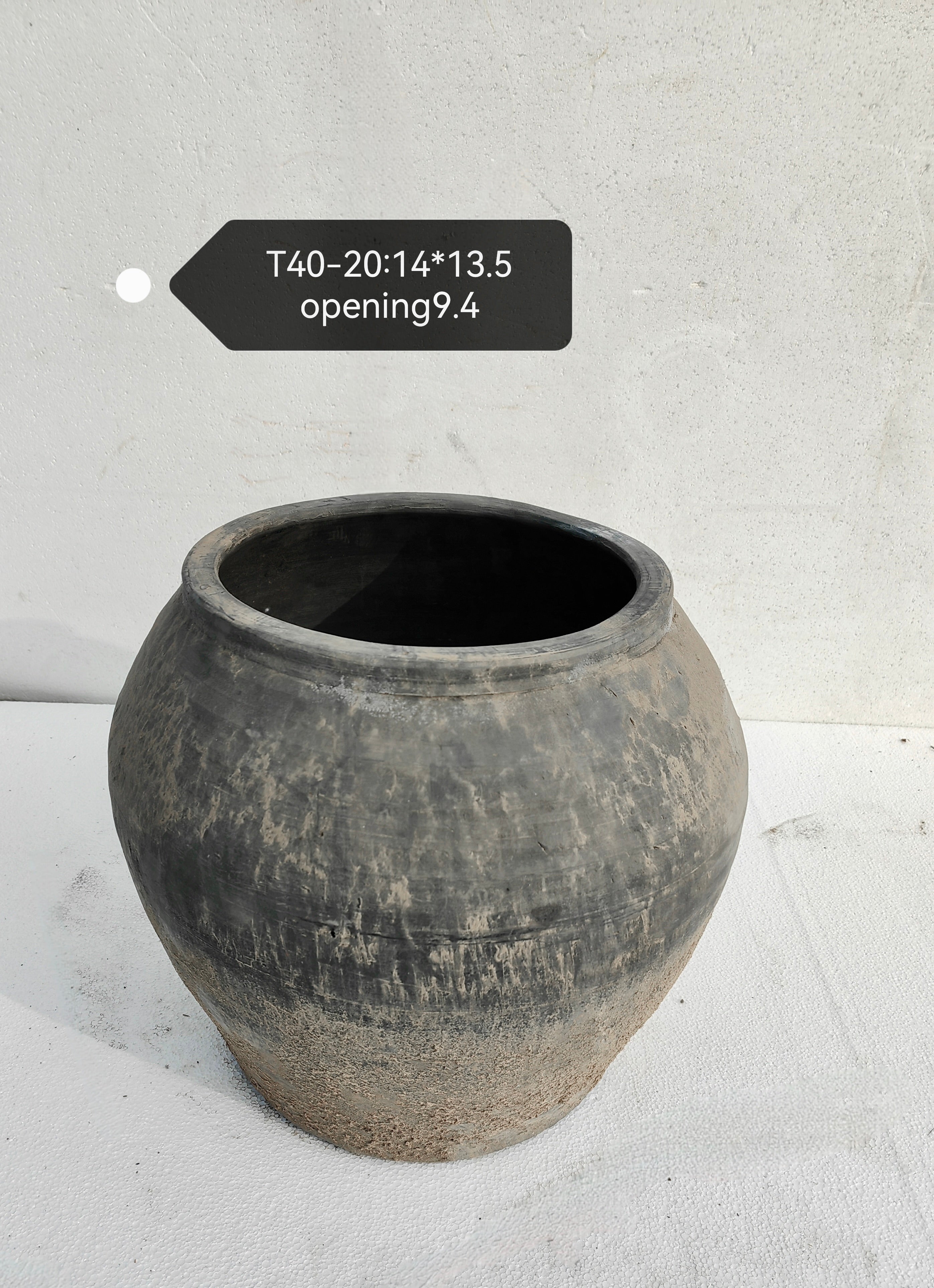 black clay plant pots Bespoke Vintage Clay Planters – XL – No Drainage C