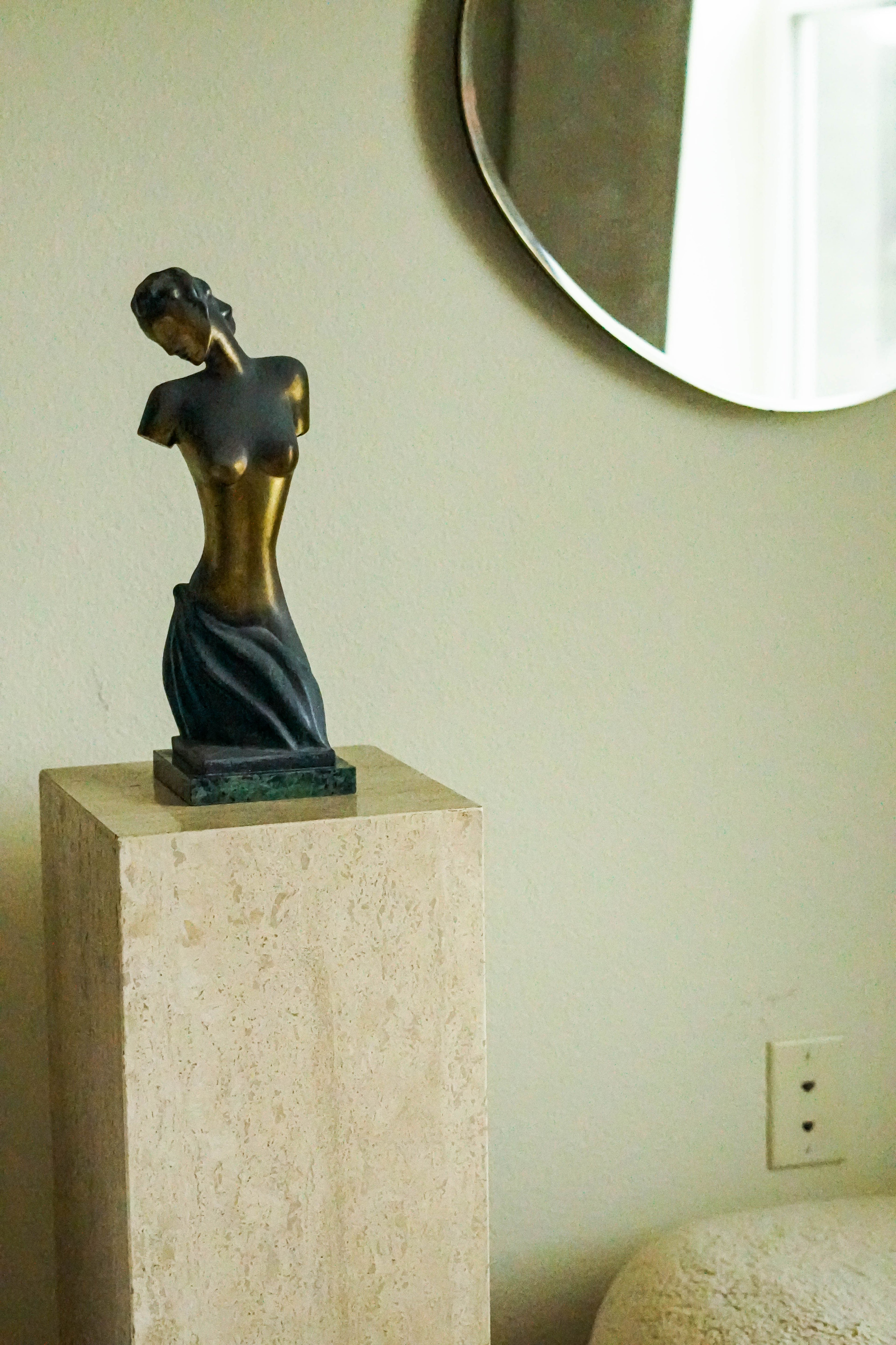 Vintage Art Deco Woman Metal Sculpture