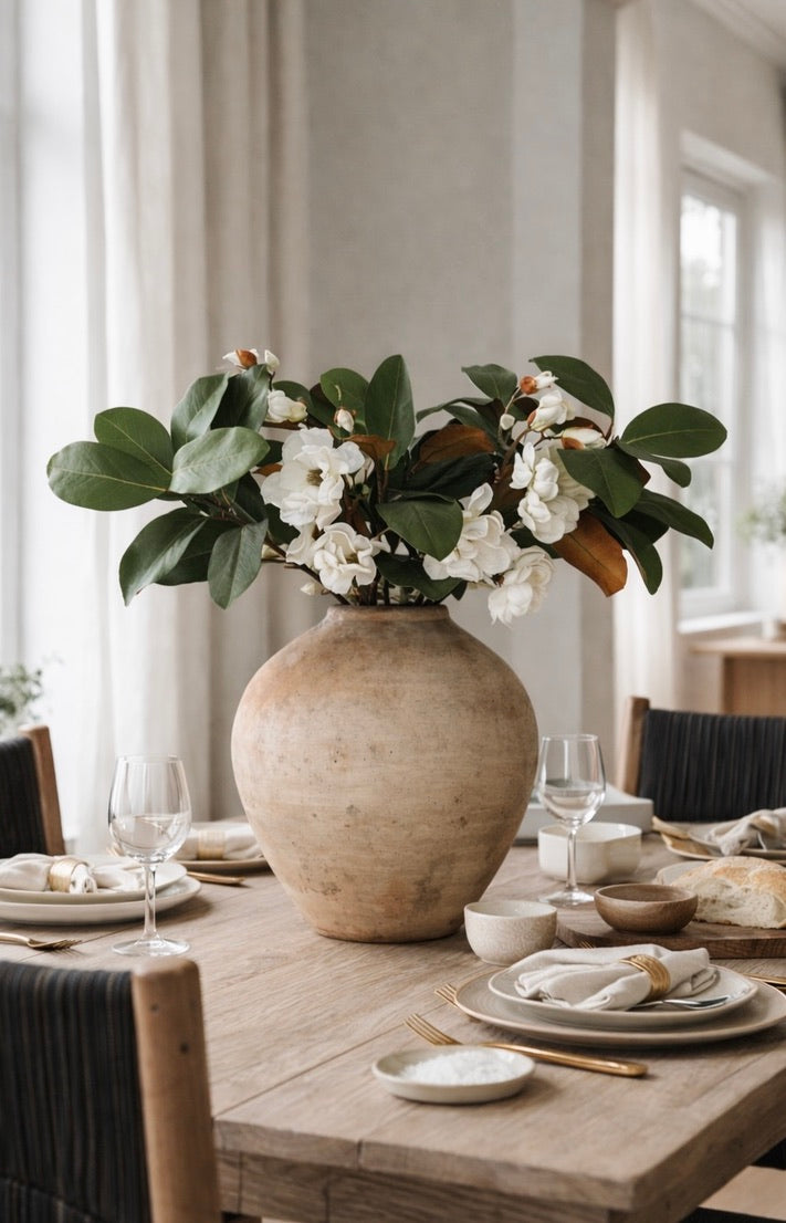 38'' White Magnolia Fake Flower Branch