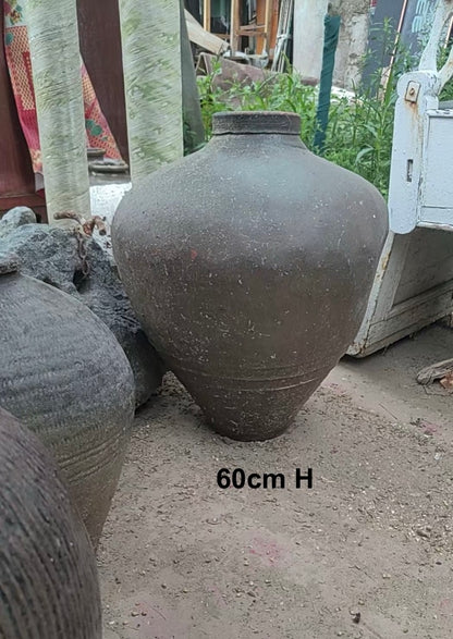 Vintage Chinese Earthenware Pot--Large Tall