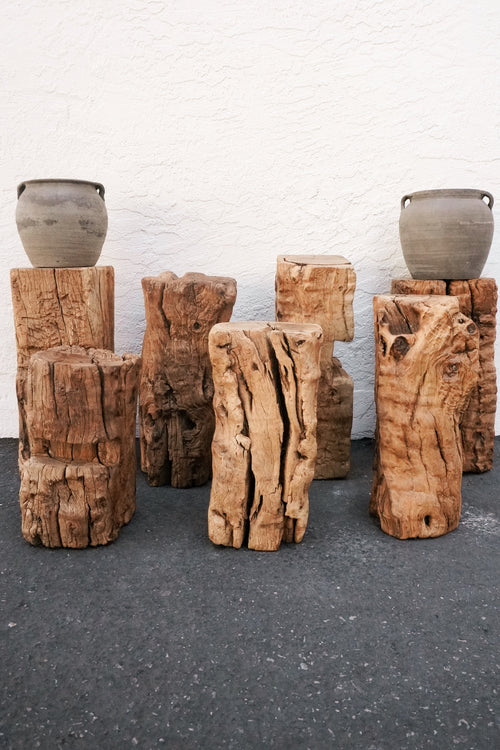 Antique Natural Tree Trunk Stool