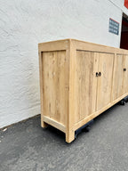 Ming Vintage Reclaimed Wood Sideboard Cabinet 4 Doors--2 size