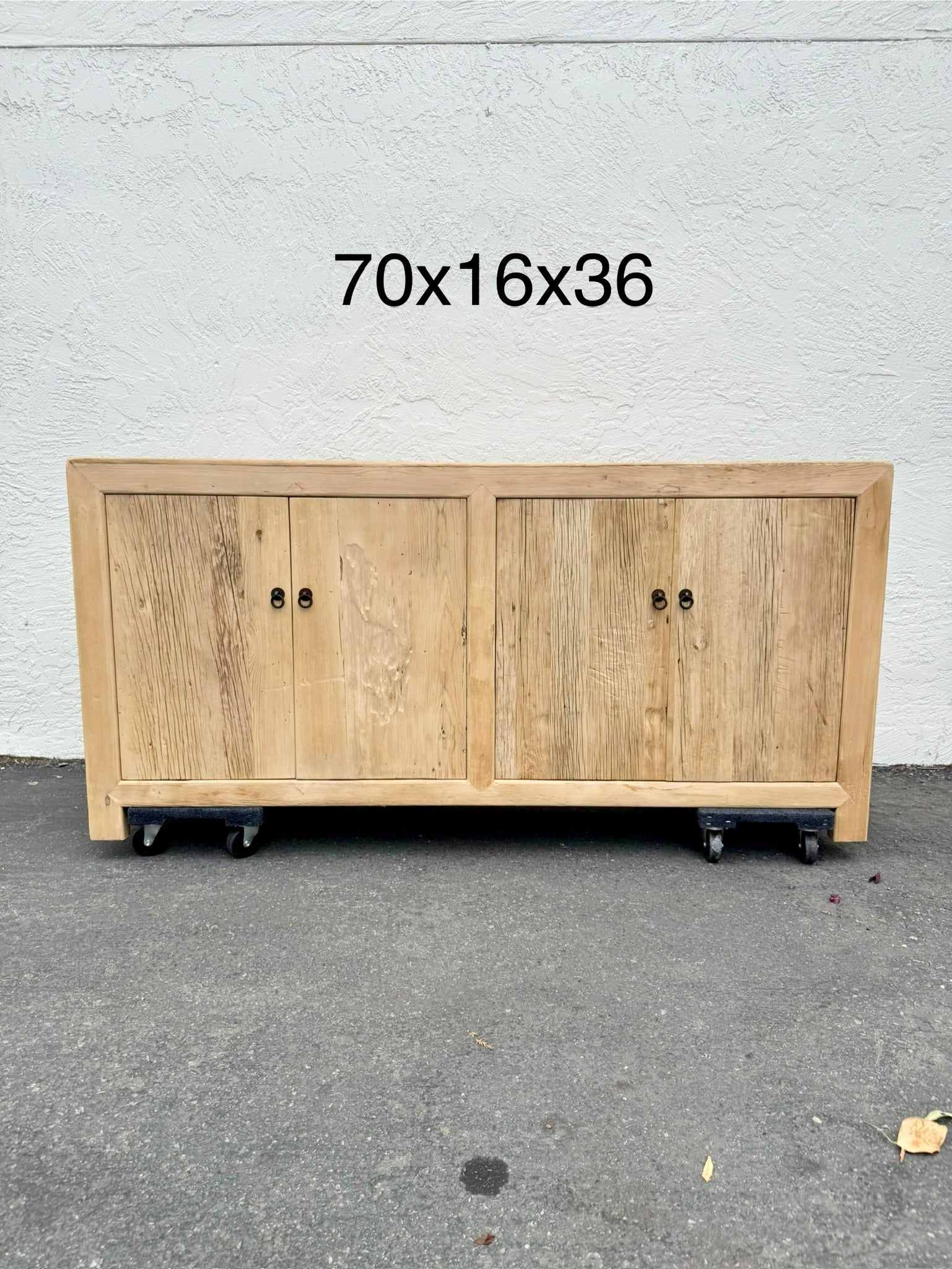 Ming Vintage Reclaimed Wood Sideboard Cabinet 4 Doors--2 size