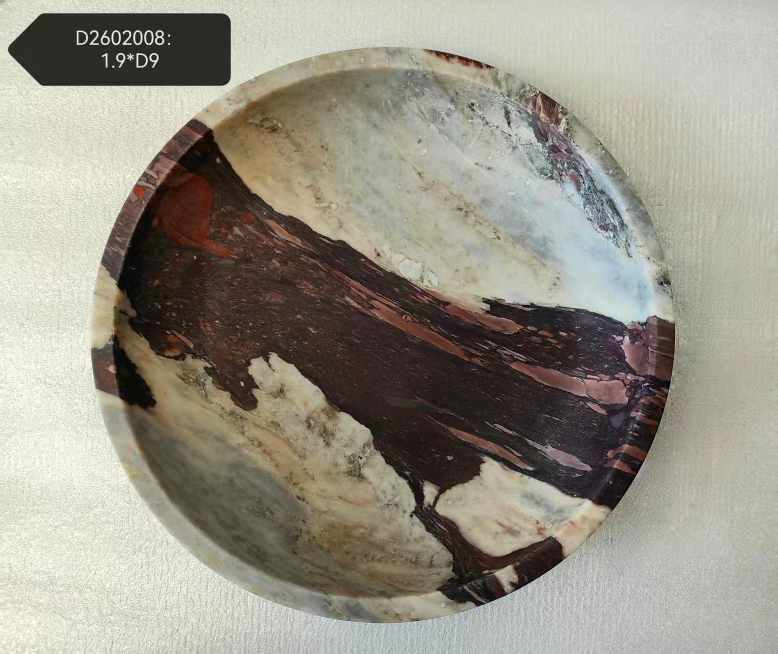 Large Viola Marble Pedestal Bowl--Two Pieces