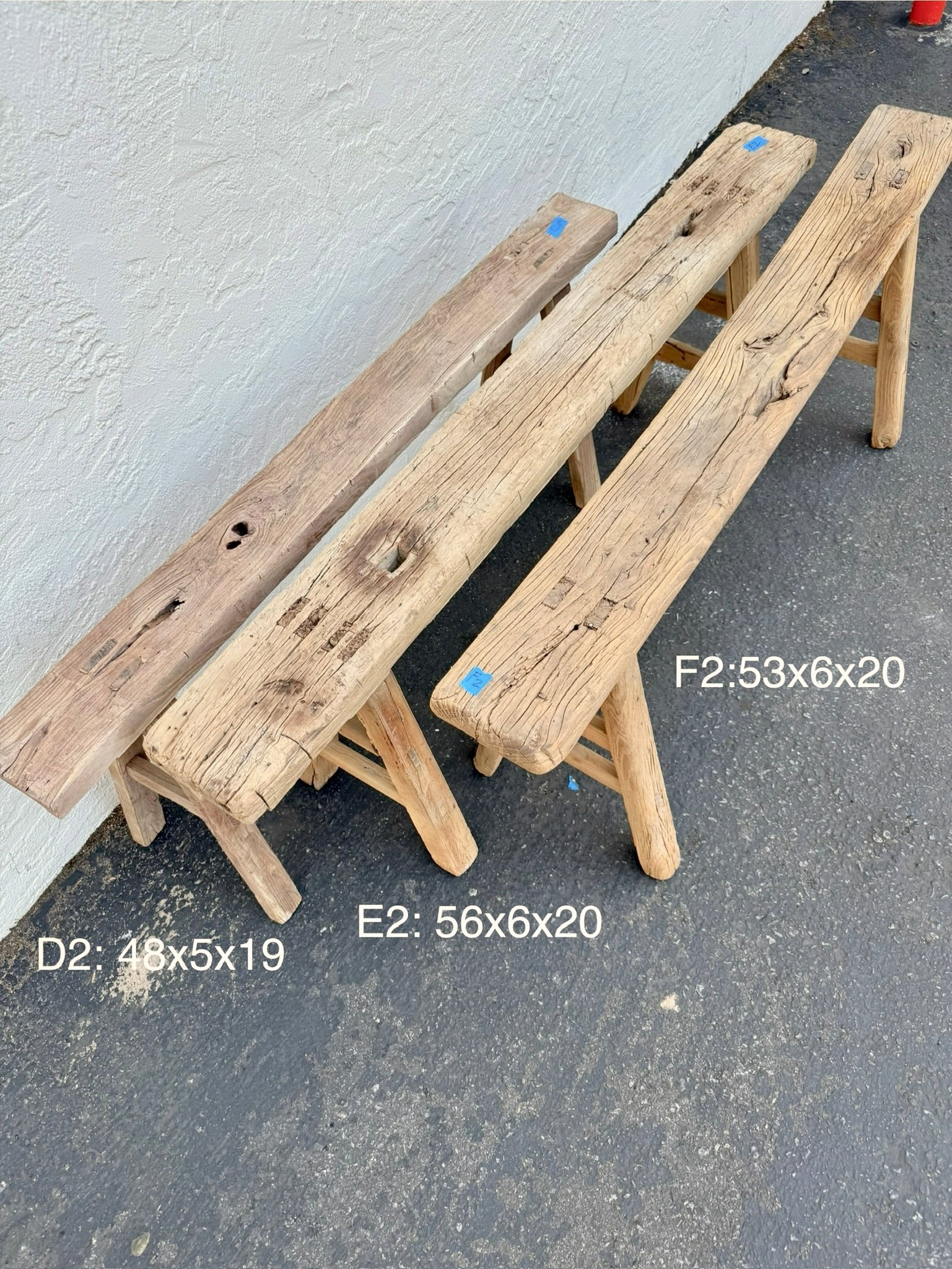 Vintage Wabi-Sabi Rustic Elm Wood Bench - Regular Size