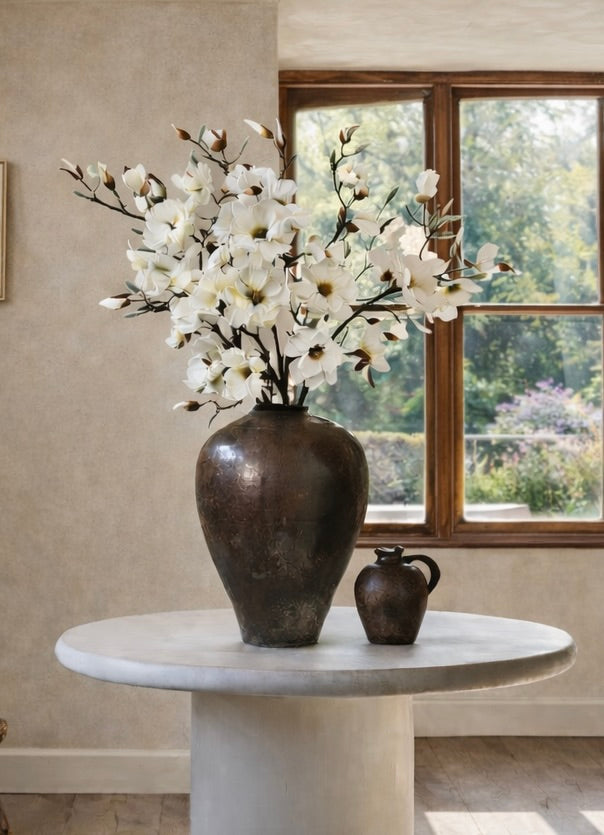 38'' White Magnolia Fake Flower Branch