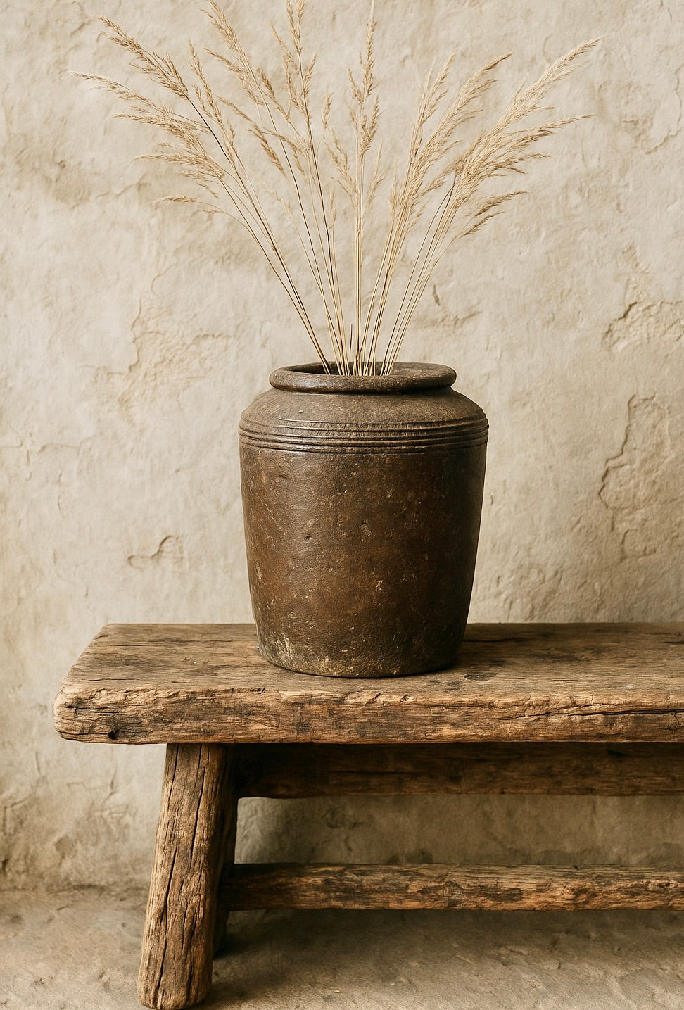 Vintage Rustic Brown Wine Pottery