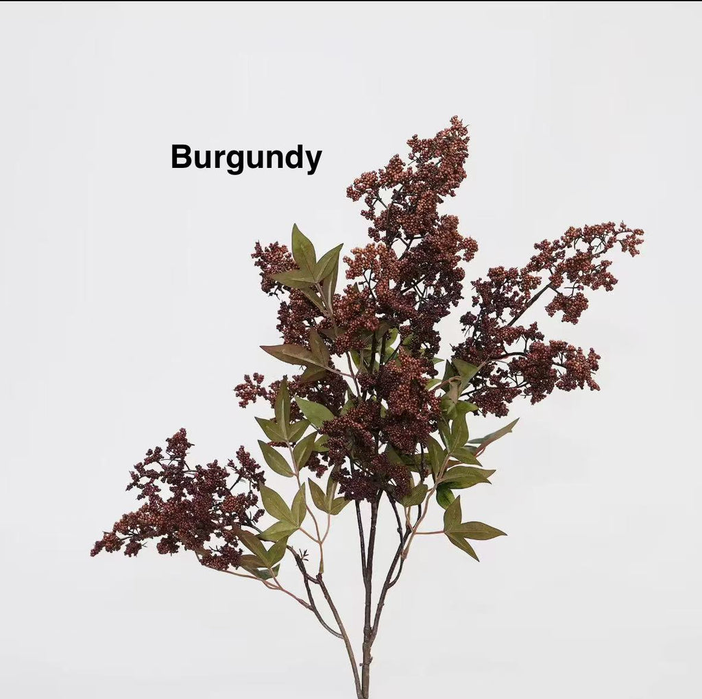 43'' Artificial Berry With Leaves--Multiple Colors