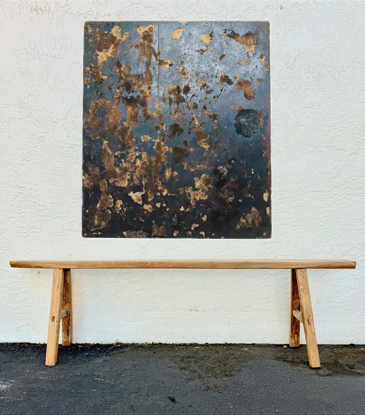 Vintage Wabi-Sabi Rustic Elm Wood Bench--- Longer Size