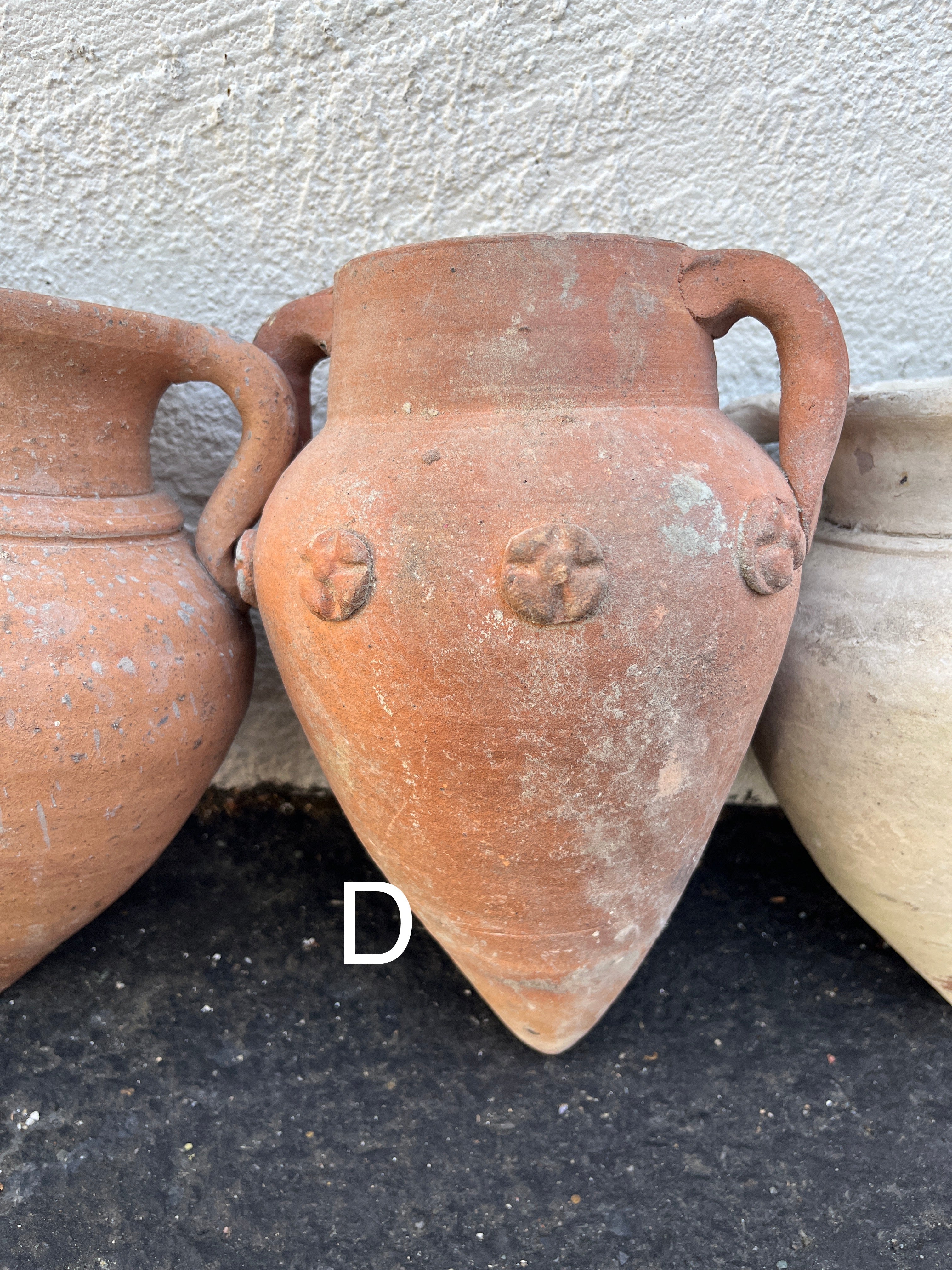 Vintage Rustic Hanging Amphora Pot with Pointed Base